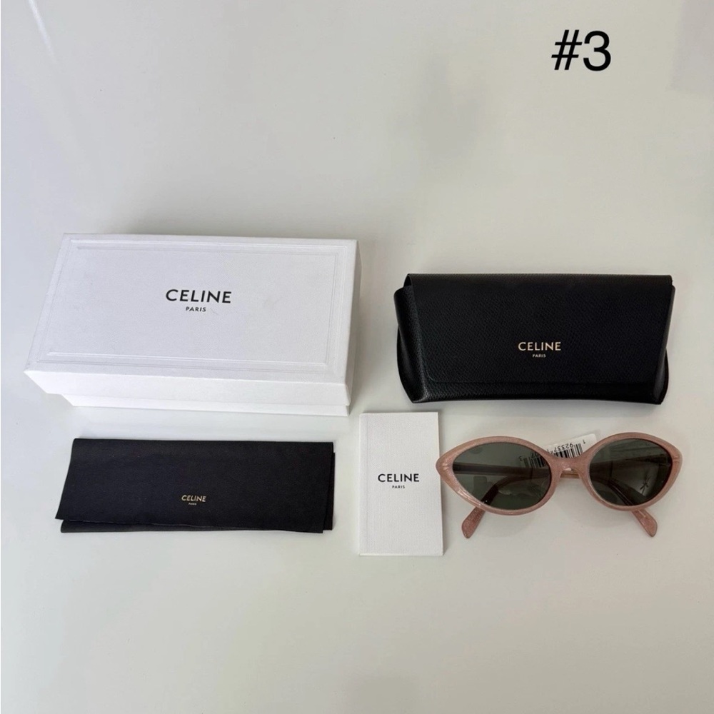New, CELINE  Cat Eye Sunglasses CL40264U 74N Authentic 57 20 40 3C Pink Green - Picture 5 of 16